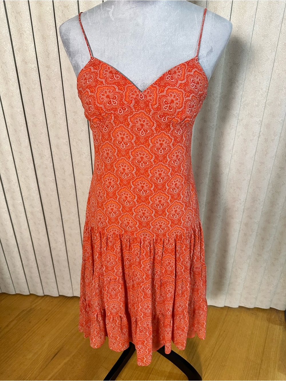 Michael Kors Orange Floral Maxi Slip Dress